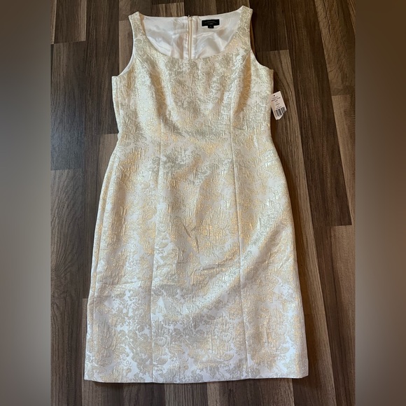 NWT TAHARI Arthur S Levine Champagne & Gold Formal Dress SZ 8 - Picture 6 of 13